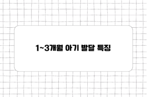 1~3개월 아기 발달 특징