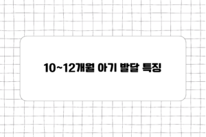 10~12개월 아기 발달 특징