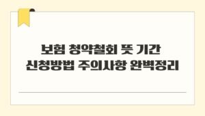보험 청약철회 뜻 기간 신청방법 주의사항 완벽정리